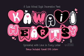 Kawaii Heartsy Font for Playful Design Projects